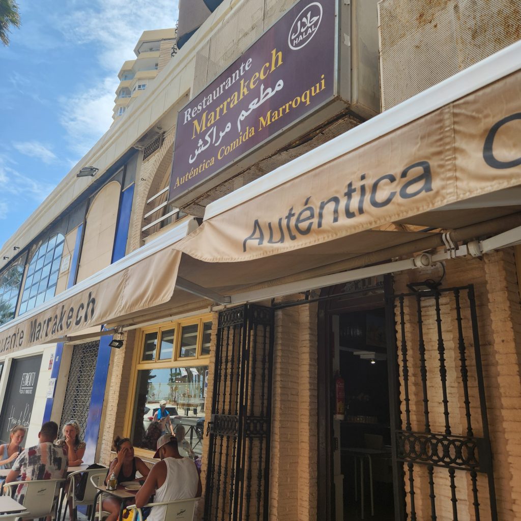 entrance of Moroccan restaurant in Malaga