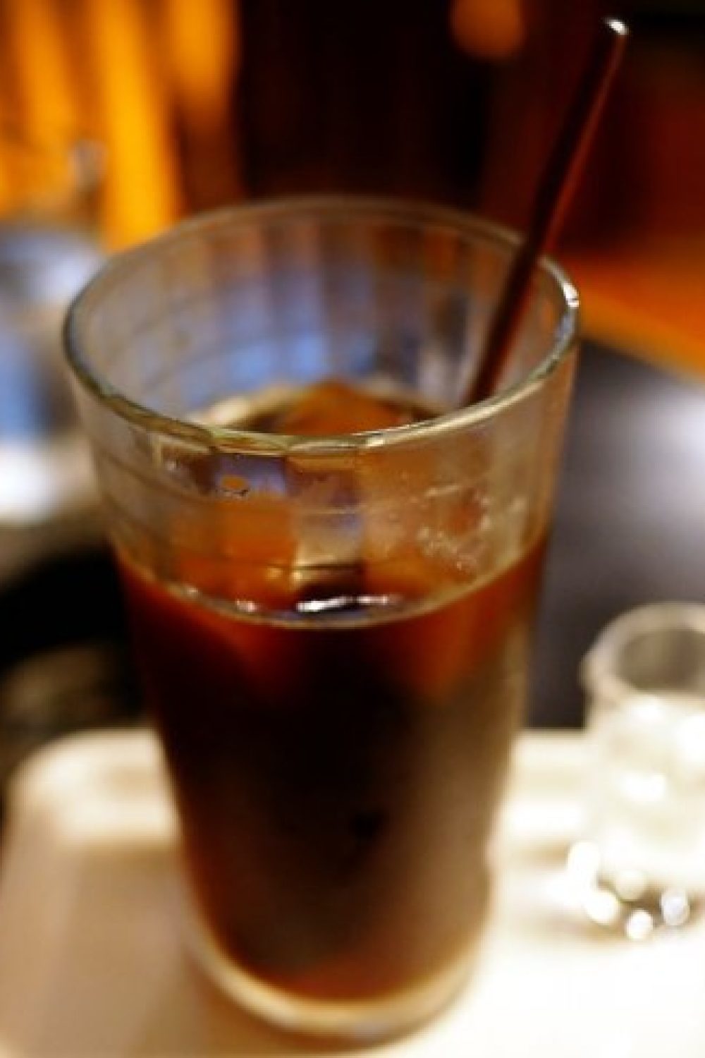 tall glass of strong iced coffee in a cafe in ginza tokyo