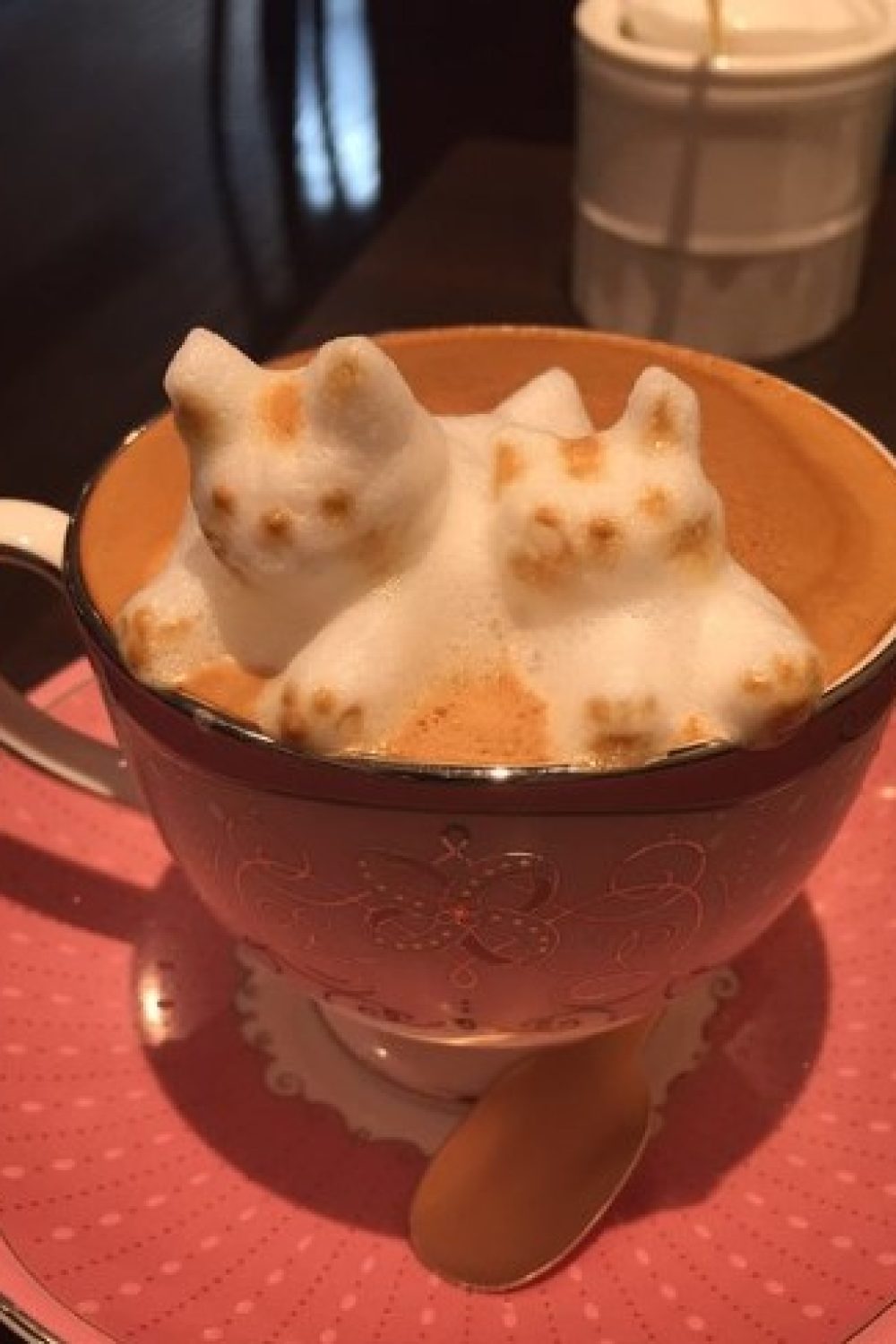 animal shapes inside coffee