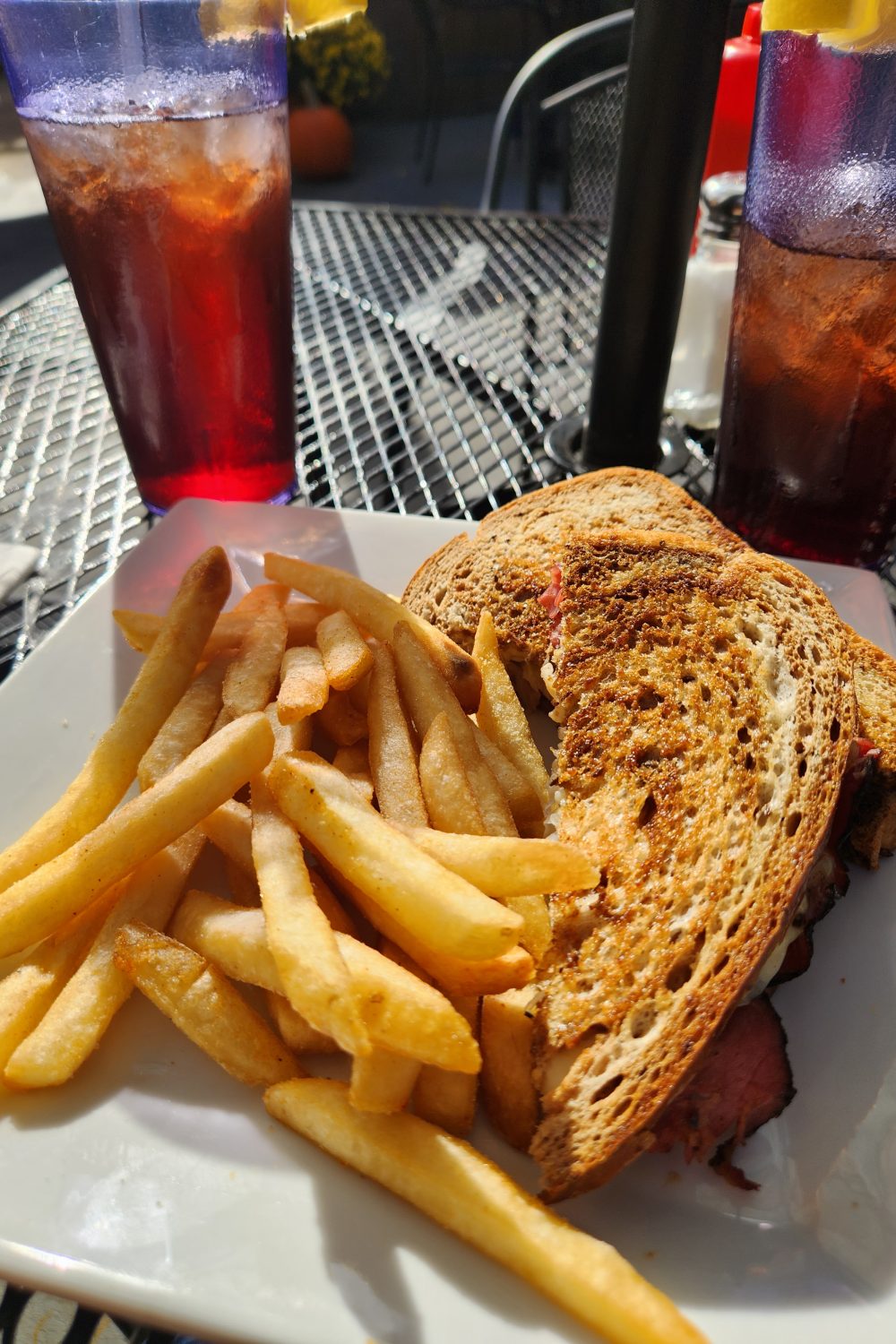 a Rueben and fries at Michael's pub