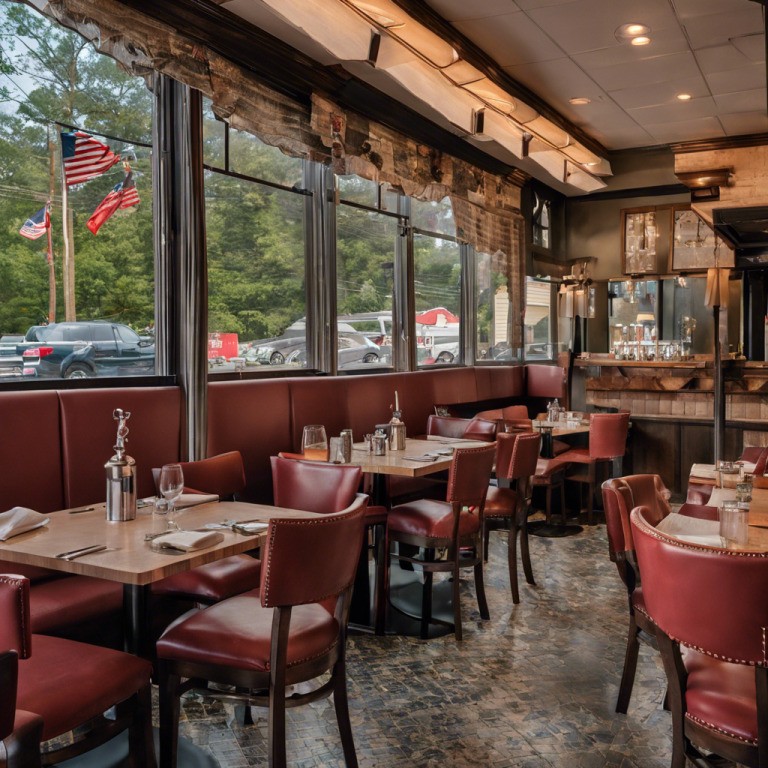 new jersey restaurant with red cushioned seats