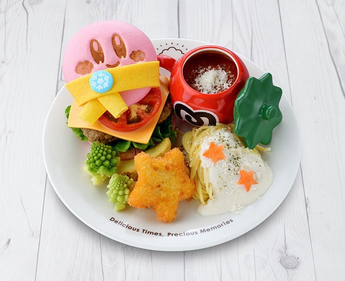 kirby themed meal at an anime cafe in tokyo