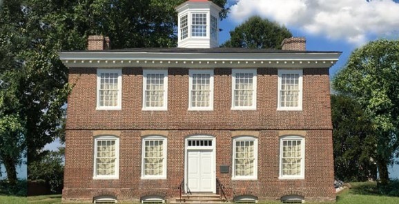 historical places: brick colonial house in new jersey