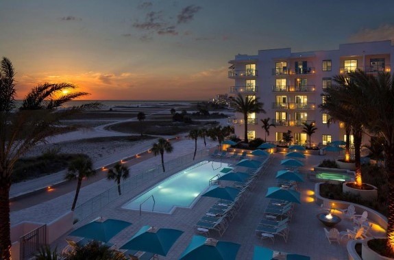 sunset views at beachfront hotel in treasure island florida